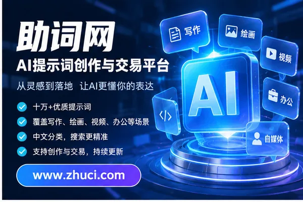 大家都在用哪个AI提示词网站?助词网能直接跑起来,中文AI创作更简单